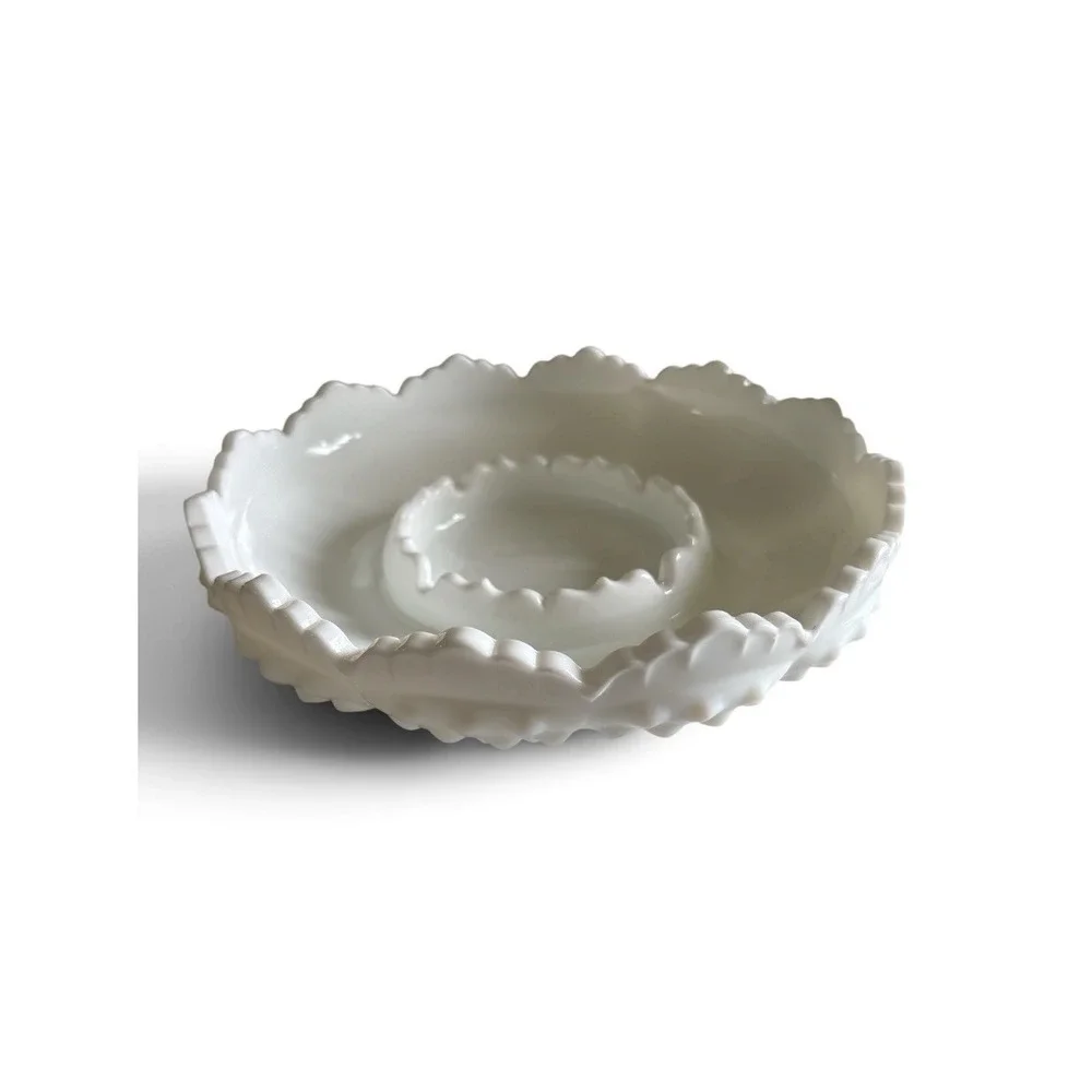 Fenton White Milk Glass Hobnail ashtray/ Candle Holder
